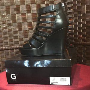 G By Guess Black wedge heels size 9m
